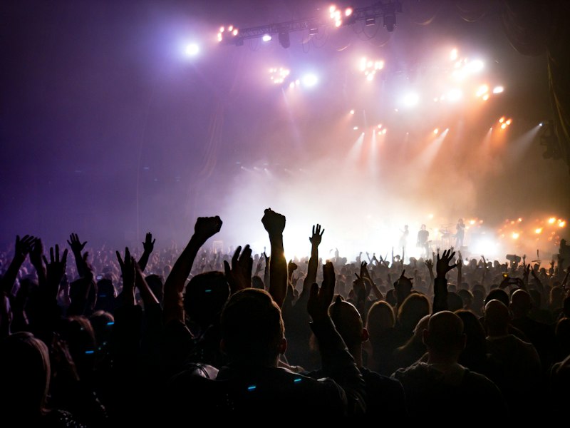 Rock concert crowd